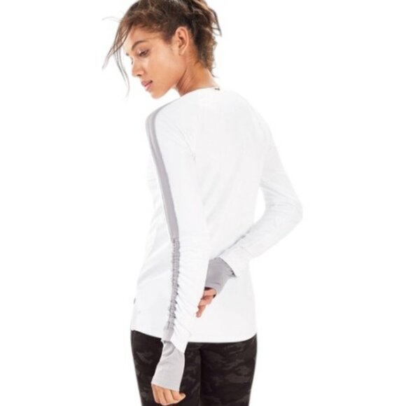 Fabletics white adjustable long sleeves top size L - Picture 2 of 12
